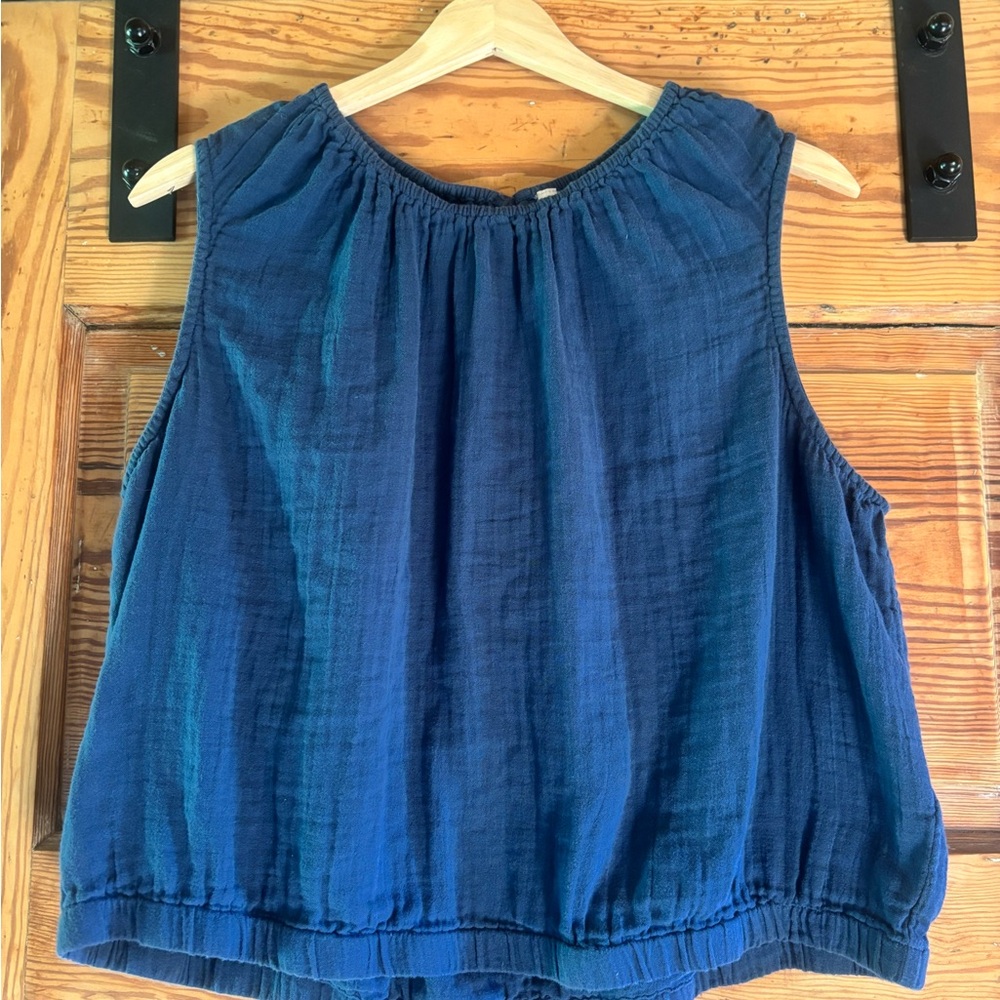 Pact Women's Navy Gauze Cotton Tank Top XL